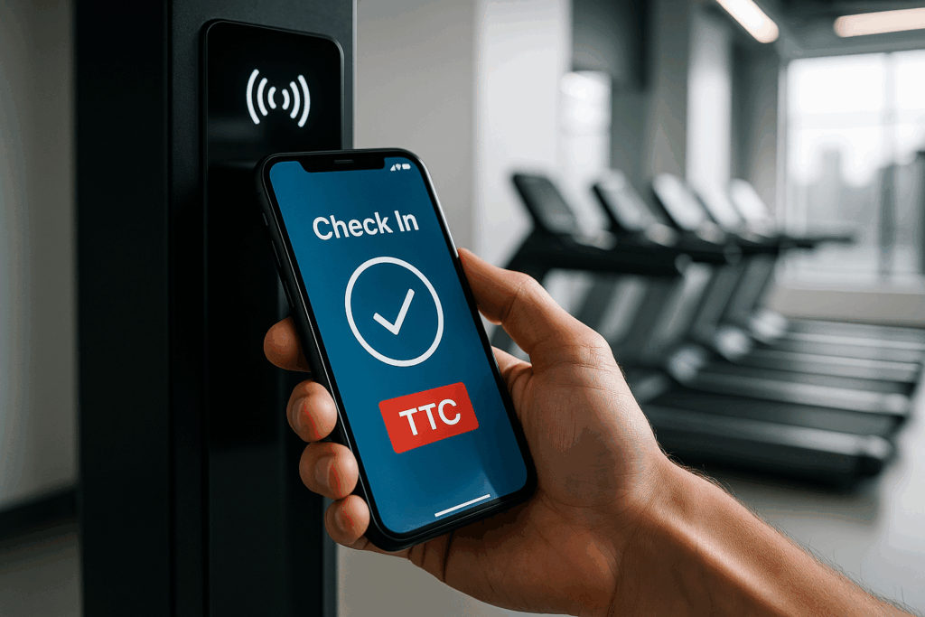 Check-in digital pelo app do TTC Studio